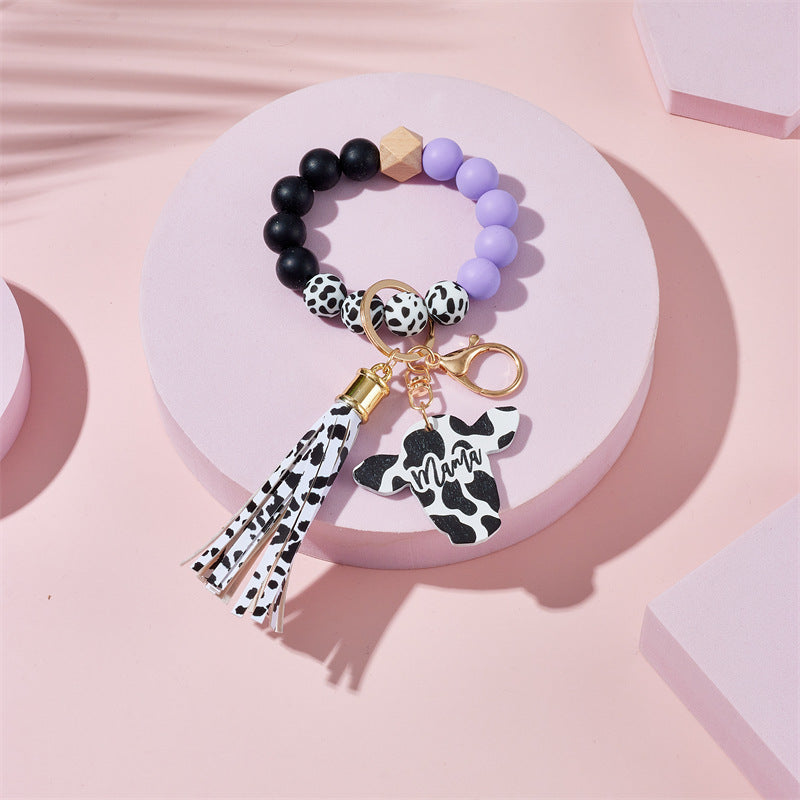 Llavero de muñeca con cuentas de silicona de estilo occidental de estilo occidental de estilo occidental